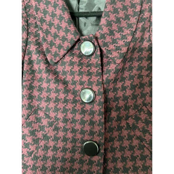 NAF NAF Houndstooth Crop Blazer Jacket Long Sleeve Purple/Black Size 40 / 8 US - Picture 3 of 5